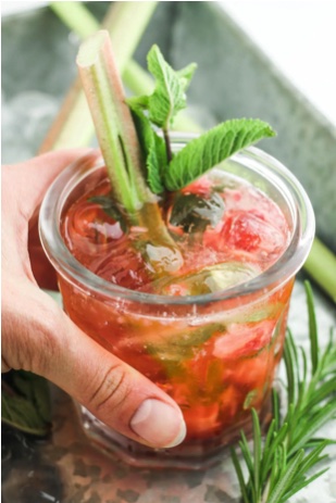 Strawberry Rhubarb Gin Smash